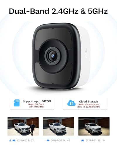 5MP 3K Window Cameras for Home Security, 2.4G 5G WiFi Safeview Window Security Camera with Night Vision Full Color, AI Person & Car Detection, 2 Way Talk, 24/7 Recording, 60S Easy & Quick Install 5