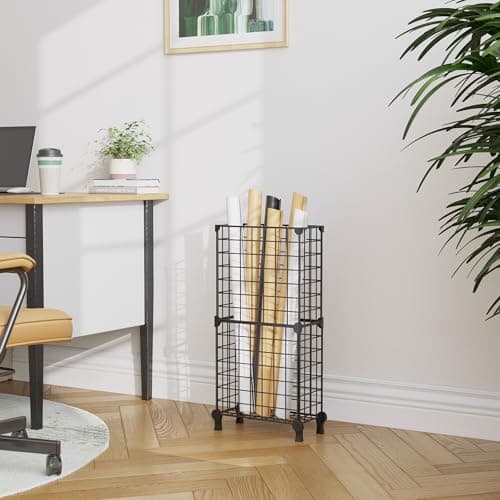 AWTATOS Umbrella Holder Entryway, Umbrella Stand Freestanding, Metal Square Umbrella Rack Organizer with a Removable Drip Tray, Hooks, Black 7