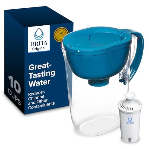 Brita Large Water Filter Pitcher for Tap and Drinking Water with SmartLight Change Indicator, Includes 1 Standard Filter, BPA-Free, Lasts 2 Months, 10-Cup Capacity, Teal