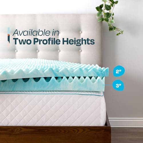 Linenspa 3 Inch Gel Memory Foam Mattress Topper – Egg Crate Style, Reversible for two feels – Promotes Airflow & Relieves Pressure Points – Twin XL 5