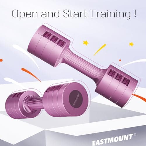 EAST MOUNT Adjustable Dumbbells 5 lb Dumbbells Set of 2 / Pair 10 lb Total Free Weights 6 in 1 Women Hand Weights for Home,Office,Gym Exercise Training 2lb 3lb 4lb 5lb Fast Adjust 8