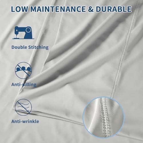 Luxury Cooling Pillowcases Queen Size 2 Pack, Q-Max>0.4 Cool Touch for Hot Sleepers&Night Sweats Beauty Sleep Anti-Frizz, Softer Than Silk Pillowcover Oeko-TEX Certified Grey 7