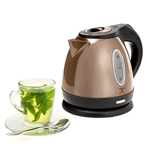 Moss & Stone 1.2L Stainless Steel Small Electric Kettle, Cordless 1500w Fast Boiling Pot, Portable Hot Water Electric Tea Kettle With Boil Dry Protection & Auto Shut-Off (Champagne)