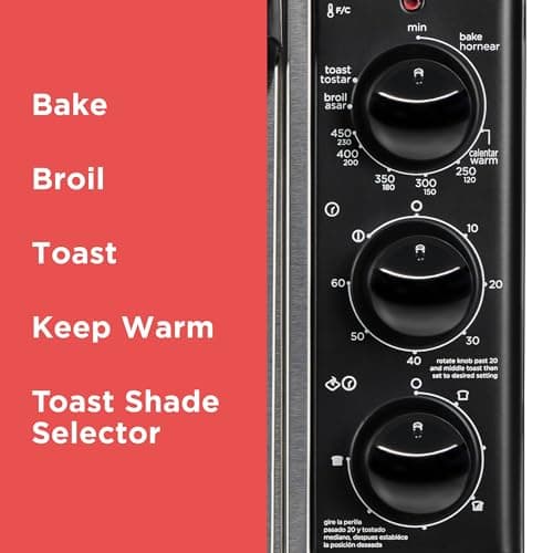 BLACK+DECKER TO3250XSBD 8-Slice Extra Wide Convection Countertop Toaster Oven, Includes Bake Pan, Broil Rack & Toasting Rack, Stainless Steel/Black 7