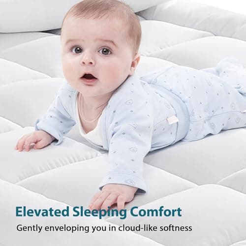 CYMULA Queen Mattress Topper for Back Pain - Extra Thick Cooling Mattress Pad Cover for Queen Size Bed - Soft Mattress Protector Pillow Top with 8-21 Inch Deep Pocket 3D Snow Down Alternative Fill 8