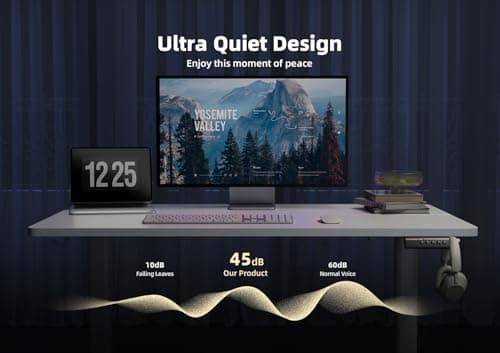 Seang Standing Desk with Adjustable Height, Electric Stand Up Desk 55x24 Inch for Home Office, Studio, Computer Workstation, White 6