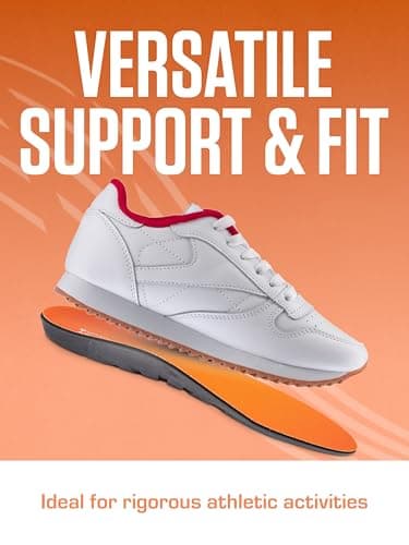 SOFSOLE ATHLETE Performance Men's Insoles - PU Foam & Gel Inserts - Heel-to-Toe Cushioning, Support, & Moisture Control, - Lightweight Comfort & Stability - Ideal for Runners, Walkers, Athletes 7