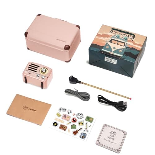 Muzen Portable Bluetooth Speaker, OTR Metal Retro Small Wireless Speaker, FM Radio with Antenna AUX, 10h+ Long Playtime, High Fidelity Stereo Audio with Suitcase, Room Office Decor, Festival Gift 7