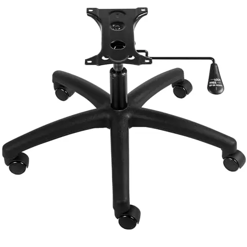 VEVOR Office Chair Base Replacement, 28", 2500 lbs Static Load, Heavy Duty Universal Computer Desk Chair Stool Part With 5 Casters, Gas Cylinder & Seat Plate, Black