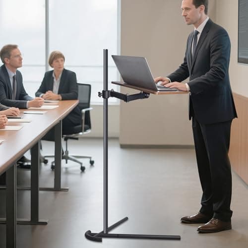 Coslony Adjustable Laptop Floor Stand for Bed and Couch, Premium Wood Laptop Tray & Book Stand for Reading, Ergonomic Bed Stand & Book Holder for Tablet/iPad - V-Shaped Base 5