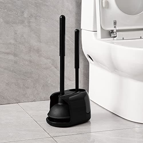 Eyliden Toilet Plunger and Brush, 2 in 1 Toilet Bowl Brush Plunger Set with Holder, Bathroom Cleaning Tools Combo with Caddy Stand, Nylon Bristles, Shatter-Resistant Plastic, Black 8