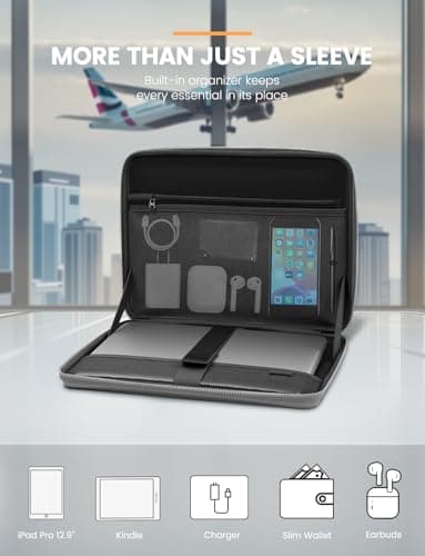 DOMISO 15.6 inch Laptop Sleeve with Handle Shockproof Waterproof EVA Protective Case for 15.6" Yoga 720 IdeaPad 310 320 ThinkPad T570/Legion 5 Gen 6/HP Envy 15/15.6" Notebooks, Silver 5