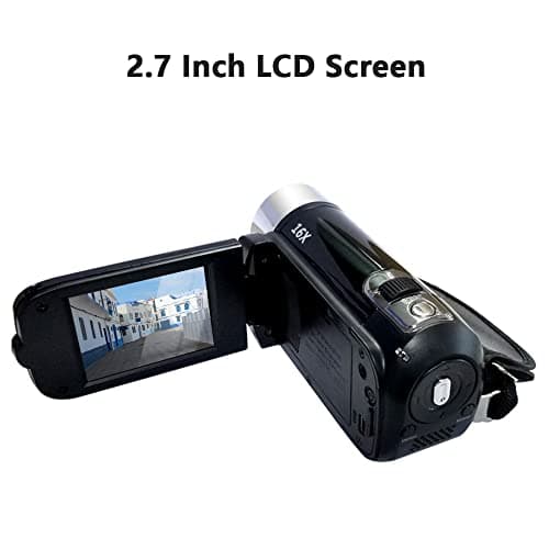 Andoer Portable 1080P High Definition Digital Video Camera DV Camcorder 16MP 2.7 Inch LCD Screen 16X Digital Zoom Built-in Battery 9