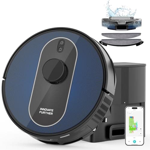 Robot Vacuum and Mop with Self-Empty Base: 5000Pa Suction, LiDAR Navigation, Smart Obstacle Avoidance, Home Mapping, No-Go Zone, 60-Day Hands-Free, Idear for Homes with Pets, Carpet & Hard Floors