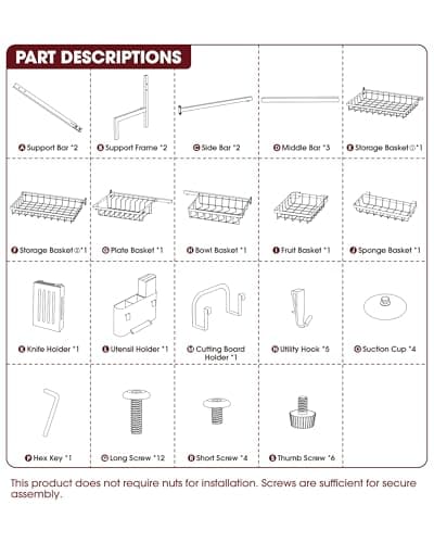 Sakugi Dish Drying Rack - Over The Sink Dish Drainer Drying Rack with Utensil & Knife Holder, Hooks, Stainless Steel Kitchen Organizers and Storage Solution, 11.8" D x 31.5"~39.0''W x 30" H, Black 8
