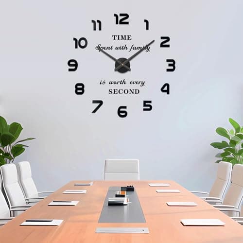 VANGOLD Large Wall Clocks for Living Room Decor, Decorative Wall Clocks Battery Operated (Black Wall Decor) 9