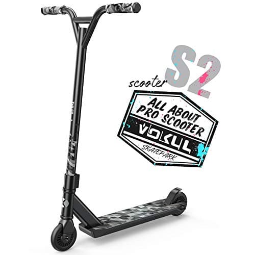 VOKUL Pro Trick Scooter for Kids 6 Years Up & Teens - Stylish Entry Level Stunt Freestyle Scooter with Stable Performance for Boys,Girls(New/Black)
