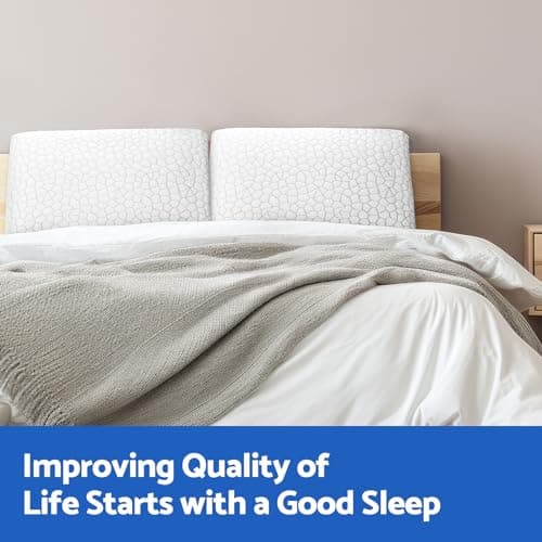 CushZone Memory Foam Pillows for Sleeping, Bed Pillow with Removable and Machine Washable Cover, Bed Pillow for Side, Neck Pillow, Back and Stomach Sleepers, Standard Size (1 Pack) 7