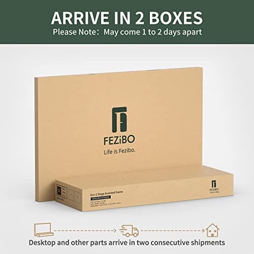 FEZIBO L Shaped Standing Desk with LED Strip & 2 Drawers, Triple Motors Supports Over 300lbs, Upper and Lower Storage Shelves Available, Electric Height Adjustable, for Home Office, Natural 6