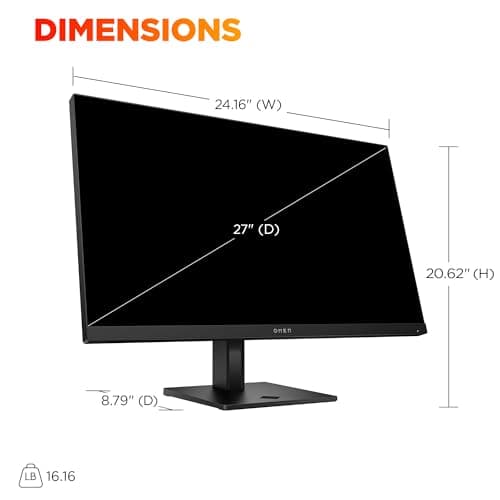 HP OMEN 27 inch QHD 180Hz Gaming Monitor, Quad HD Display (2560 x 1440), IPS Panel Technology, HDR 400, 1ms GtG (with Overdrive), AMD FreeSync, Black, 27q G2 (2025) 5