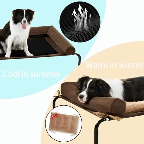 ROMROL Elevated Dog Bed - Cooling Raised Dog Cot with Bolster, Breathable Mesh, Chew Resistant, Portable Pet Cot, Medium 5