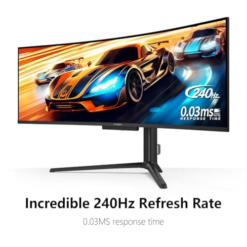 INNOCN 49" 49Q1S OLED Curved Gaming Monitor 5120 x 1440p 240Hz, 0.03ms, USB Type C 90W, HDMI 2.1, DisplayPort, USB Hub, Surrounding Speakers, Adaptive-Sync, Height Adjustable Stand, Black 8