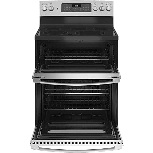 GE 30 in. Freestanding Electric Double Oven Convection Range with Self-Clean and No-Preheat Air Fry – Slate (JBS86EPES) 6