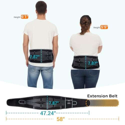 Comfytemp Cordless Heating Pad with Massager for Back, Portable Lower Back Massager FSA Eligible HSA Rechargeable Wireless Electric, Birthday Gifts for Women Men Mom Dad Seniors 3 Heat 30mins Auto-Off 5