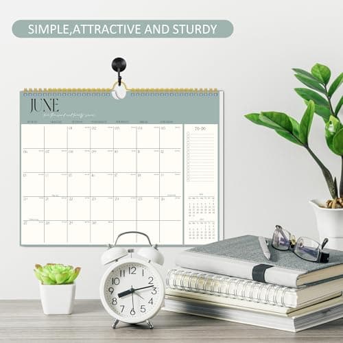Aesthetic Wall Calendar 2026-2027, 18 Month Horizontal Hanging Calendar with Julian and Holiday Dates from January 2026 to June 2027, 14.5" x 11.5" Minimalist Modern & Simple Paper Wall Calendar for School, Home, Office 5