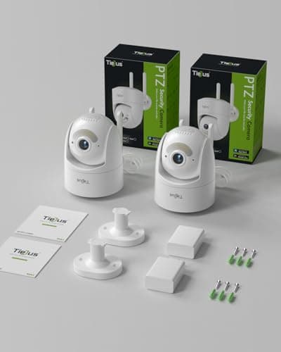 TIEJUS 5G/2.4G Security Camera Outdoor, 24/7 Recording Wired Cameras for Home Security, Plug-in Power, 360° PTZ, Auto Tracking, Color Night Vision, IP66 Waterproof, SD/Cloud Storage, White-2 Packs 9