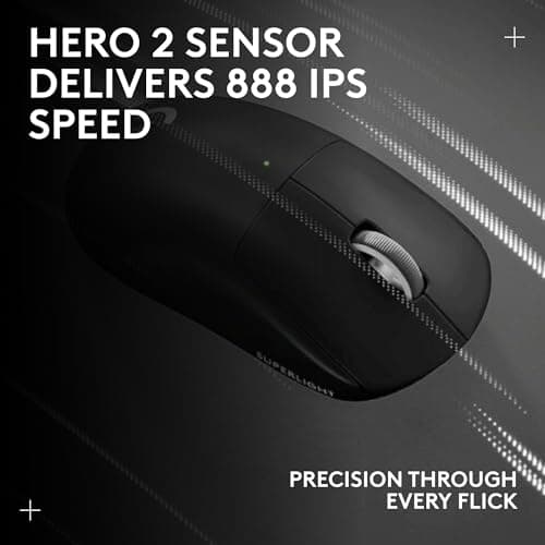 Logitech G PRO X Superlight 2 Wireless Gaming Mouse, 60g Pro-Grade with 5 Programmable Buttons, 44k DPI Sensor, 8kHz Report Rate, USB-C Charging for PC/Mac - Black 12