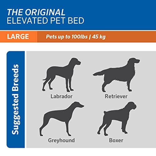 Coolaroo Original Elevated Dog Bed - Breathable Off-The-Ground Pet Bed with Cooling Fabric, Joint Relief & Moisture-Resistant Fabric, 100% Recyclable, Easy Clean, Nutmeg, Large 6