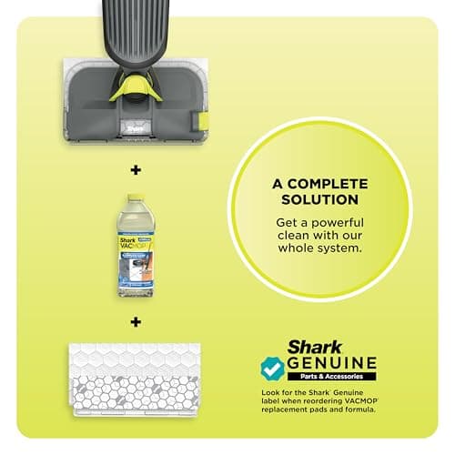 Shark VACMOP Cordless Hard Floor Cleaner, Vacuum and Spray Mop, Powerful Suction, Lightweight, LED Headlights, Includes 4 Disposable Pads, 12oz Multi-Surface Cleaning Solution, Gray, VM252 6