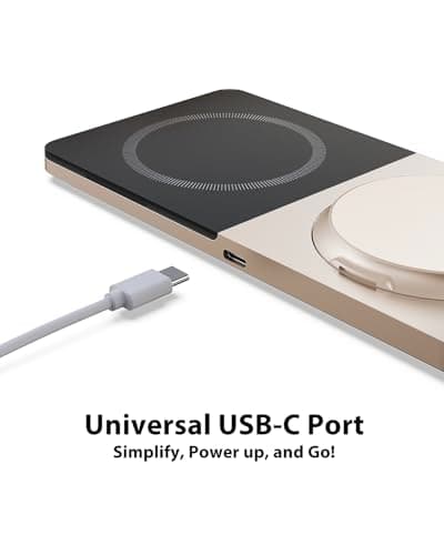 Wireless Charging Station for iPhone & AirPods: Foldable Charger Stand with MagSafe, 2-in-1 Magnetic Charger Stand for iPhone 12-15 & iPhone 16 & AirPods (No AC Adapter) 5