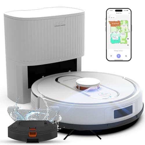 Bagotte Robot Vacuum and Mop Self Emptying, 5000Pa Suction, 60-Day Hands-Free, LiDAR Navigation, Smart Mapping, No-Go Zones, Wi-Fi/Alexa App Control for Pet Hair, Hard Floors, Carpets