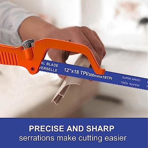 Hacksaw Replacement Blades BI-Metal (10 Pack) High Speed Steel Grounded Teeth 7