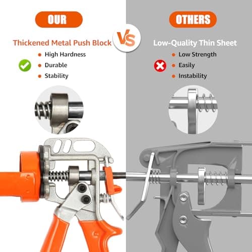 Holothurian Caulking Gun, Caulk Gun No Drip,Sealant Finishing Tool Grout Scraper for Kitchen Bathroom Window Sink Joint, 1/10 Gallon Cartridge, 20:1 Thrust Ratio 5