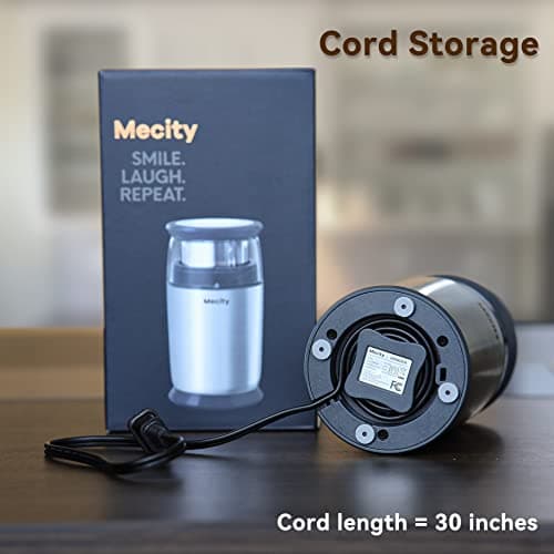 Mecity Electric Coffee Grinder Fast Grinder with 6 Stainless Steel Blades for Beans, Condiment, Pepper and Salt, Espresso Ground Coffee Grinder, Removable Bowl, Easy to Clean, 200W 7