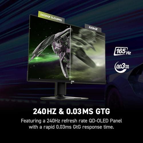msi MAG 321UP QD-OLED 32-inch QD-OLED 3840 x 2160 (UHD) Computer Monitor, 165Hz, Adaptive-Sync, HDMI, Display Port, VGA Port, VESA Mountable, Tilt, Height Adjustable, Speaker, 0.03ms, Black 6