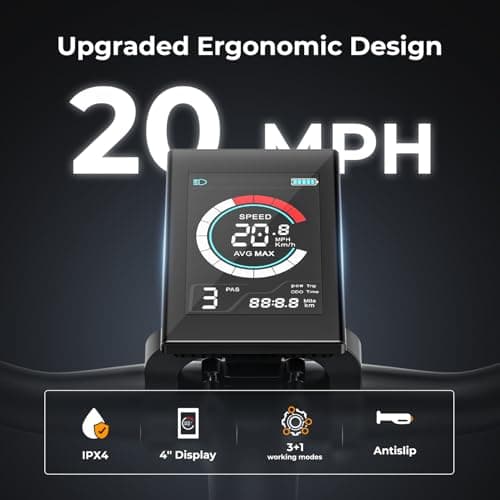 Jasion EB5 Electric Bike for Adults with Peak 500W Brushless Motor, 40Miles 20MPH Commuting Electric Mountain Bike with 360Wh Removable Battery, 7-Speed, 26" Tires and Front Fork Suspension 4