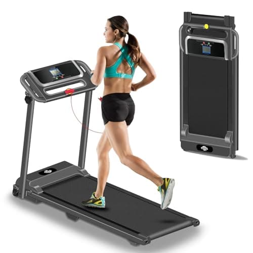 Treadmill with Handle Bar,3.0HP Walking Pad Treadmill,Portable Compact Walking Pad with Handle,Treadmills for Home Samll Space, Electric Small Treadmills,300 LBS Capaticy