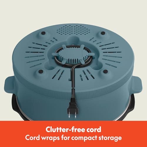 bella 6.0 Qt Programmable Slow Cooker, Ceramic Nonstick Coating, Adjustable Temperature & Cooking Times, Dishwasher Safe Stoneware Pot & Tempered Glass Lid, Tangle Free Cord Wrap, Surf 7