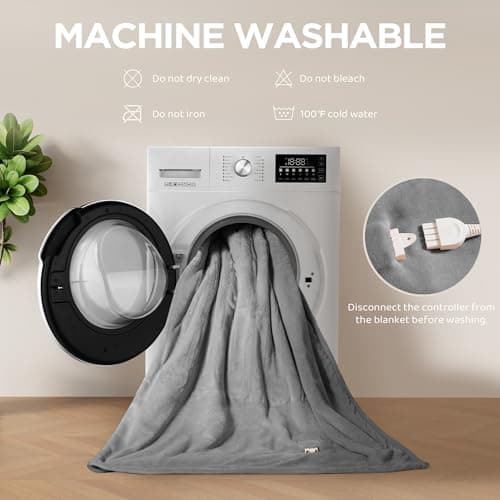 Templewet Heated Blanket Electric Throw 50" x 60" -Heated Throw Blanket with 4 Heating Levels & 3 Hours Auto Off,Machine Washable,ETL & FCC Certification(Dark Gray) 7