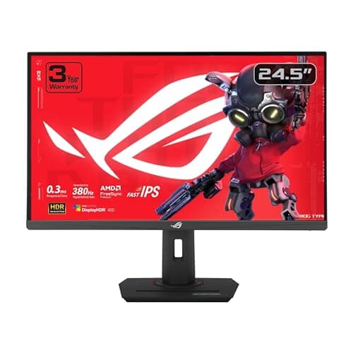 ASUS ROG Strix 25” (24.5” viewable) Esports Gaming Monitor (XG259QNS) - Full HD, 380Hz, 0.3ms, Fast IPS, Extreme Low Motion Blur Sync, FreeSync Premium, DisplayWidget, Ergonomic, 3 yr Warranty