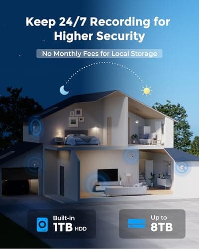 REOLINK 4K Security Camera System, 4pcs Outdoor 4K/8MP Plug-in WiFi 6 Cameras, Full Metal Material, Color Night Vision, Person/Vehicle/Animal Detection, 16CH WiFi NVR with 2TB HDD, RLK12-800WB4 5