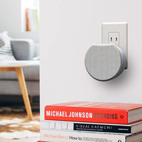 OC Acoustic Newport Plug-in Outlet Speaker with Bluetooth 5.1 and Built-in USB Type-A Charging Port (Light Gray/White) 6