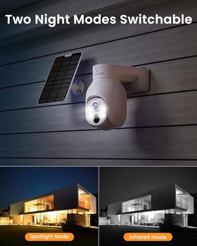 Solar Security Cameras Wireless Outdoor,2K Solar Cameras for Home Security, Wireless Security Camera System with 360° Pan & Tilt, Color Night Vision, 500GB HDD NVR, No Subscription, 2.4G & 5G WiFi 7