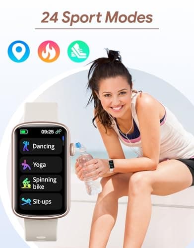 RUIMEN Fitness Tracker, Fitness Watches for Women Men with Heart Rate Monitor Blood Oxygen Sleep Tracker Pedometer, 1.47" Smart Watch Step Calorie Counter for Android iOS IP68 Waterproof (Starlight) 6
