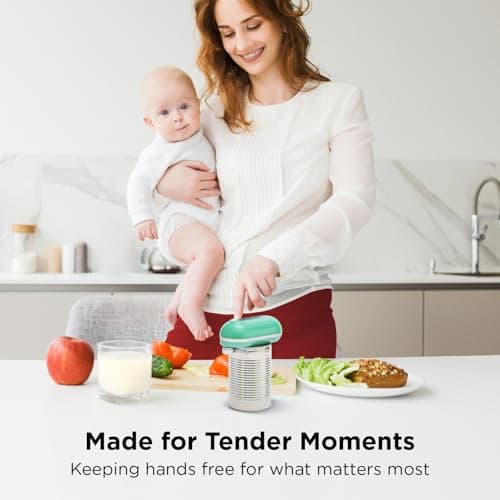 Kitchen Mama Mini Plus Rechargeable Electric Can Opener: USB-C Charging, Hands-Free, Auto Stop, Compact, Cordless, Smooth Edge - Perfect for Seniors with Arthritis, Home, and Travel (Teal) 6