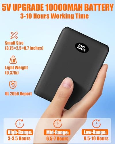 10000mAh Heated Seat Cushion Battery Operated - Foldable Portable USB Rechargeable Heating Seat Cushion for Office, Bleacher, Stadium, 5